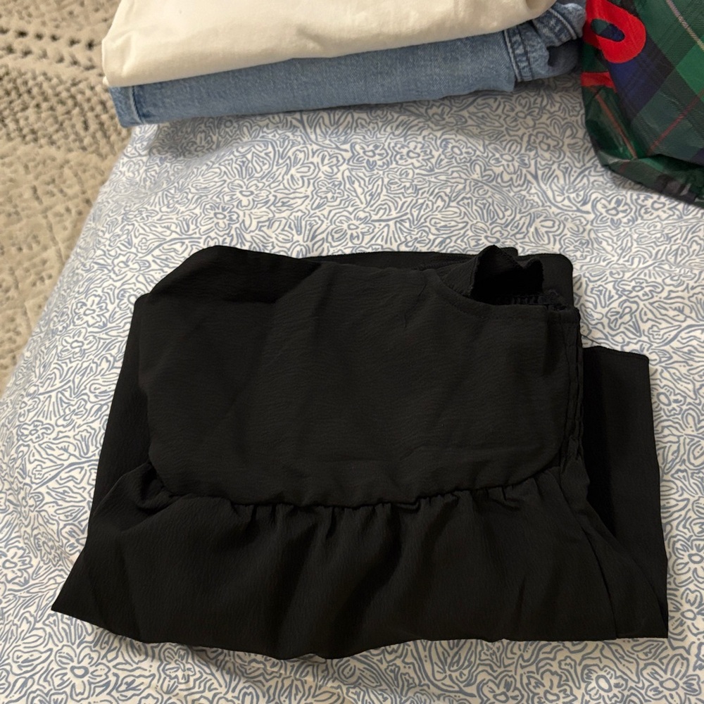 Elegant Black Ruffled Top